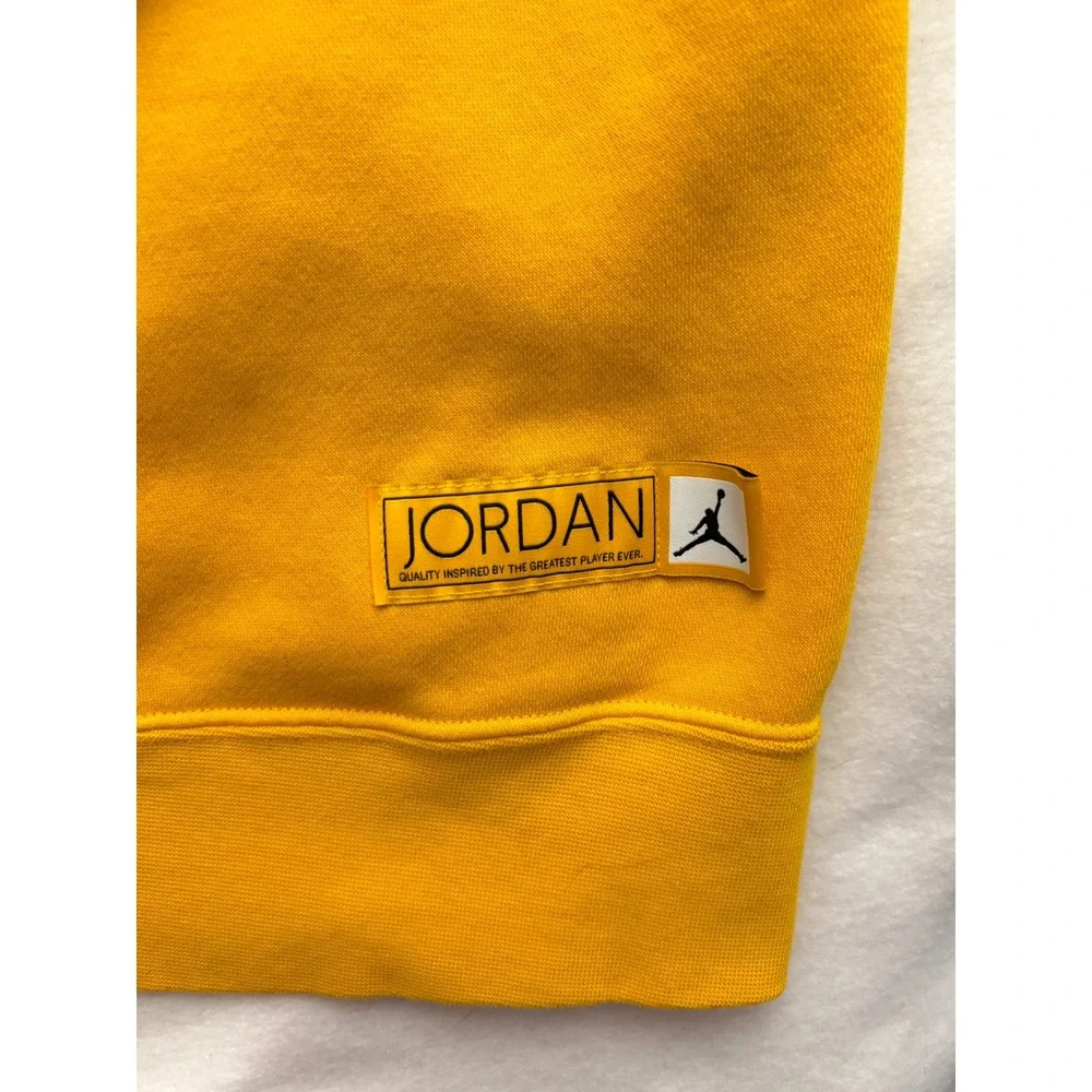Jordan Mens Sport DNA Pullover Hoodie Yellow Graphic Jumpman Sweatshirt Large